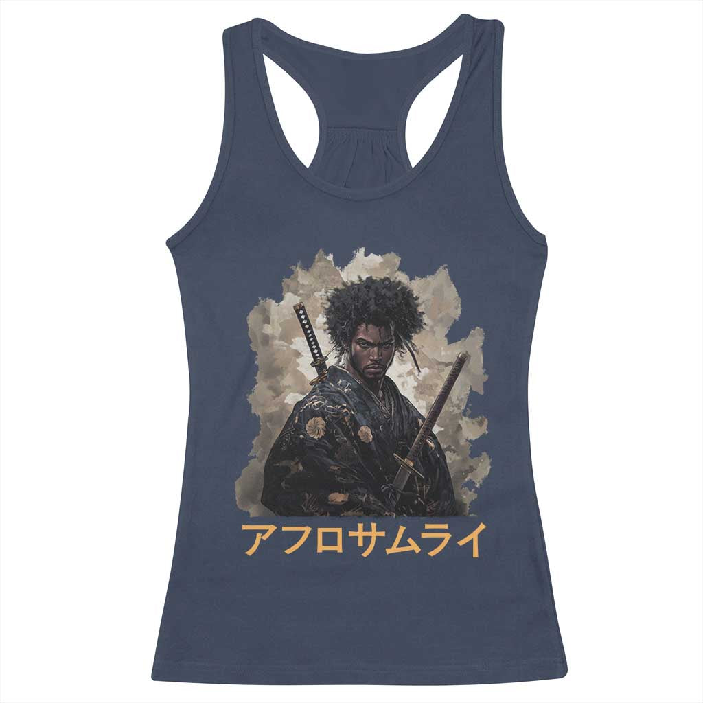 Afro Samurai Racerback Tank Top Black Pride Japanese Arts TS09 Navy Print Your Wear