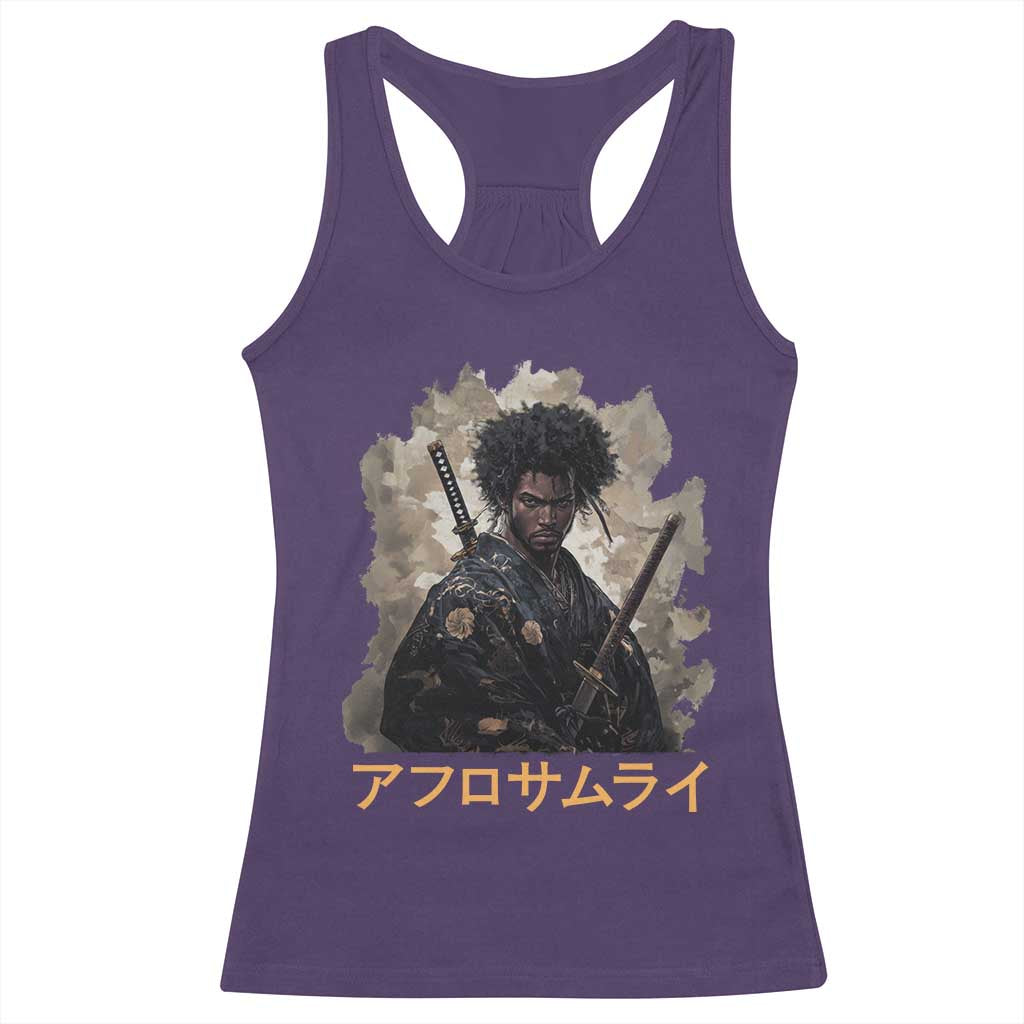 Afro Samurai Racerback Tank Top Black Pride Japanese Arts TS09 Purple Print Your Wear