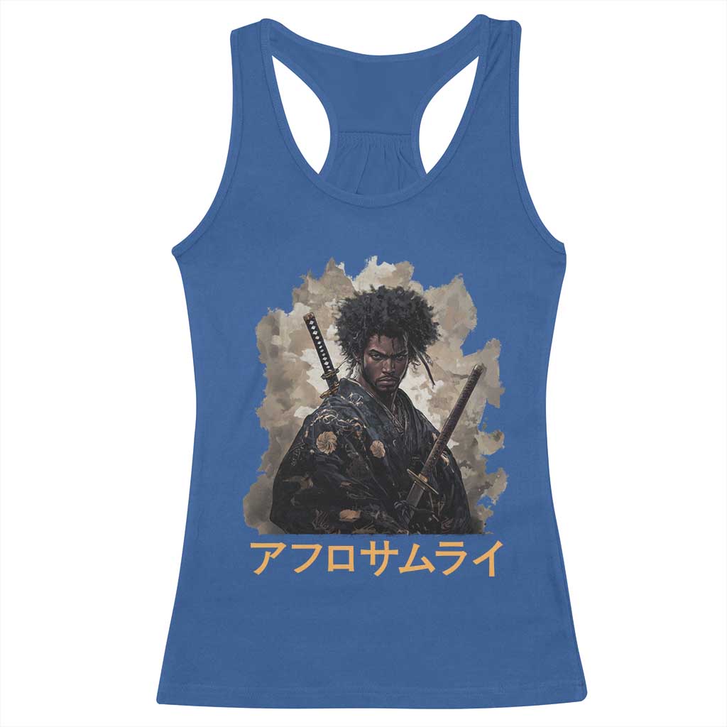 Afro Samurai Racerback Tank Top Black Pride Japanese Arts TS09 Royal Blue Print Your Wear