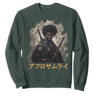 Afro Samurai Sweatshirt Black Pride Japanese Arts TS09 Dark Forest Green Print Your Wear