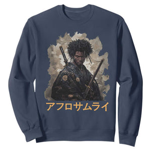 Afro Samurai Sweatshirt Black Pride Japanese Arts TS09 Navy Print Your Wear