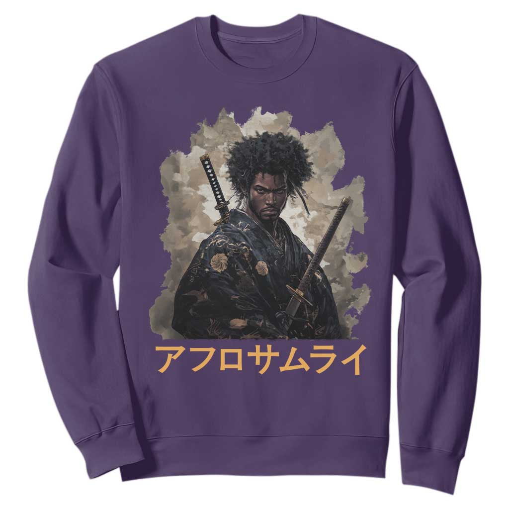 Afro Samurai Sweatshirt Black Pride Japanese Arts TS09 Purple Print Your Wear