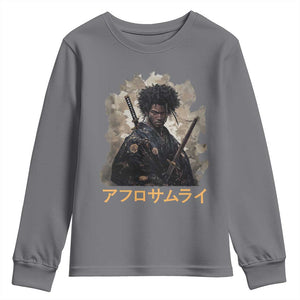 Afro Samurai Youth Sweatshirt Black Pride Japanese Arts TS09 Charcoal Print Your Wear