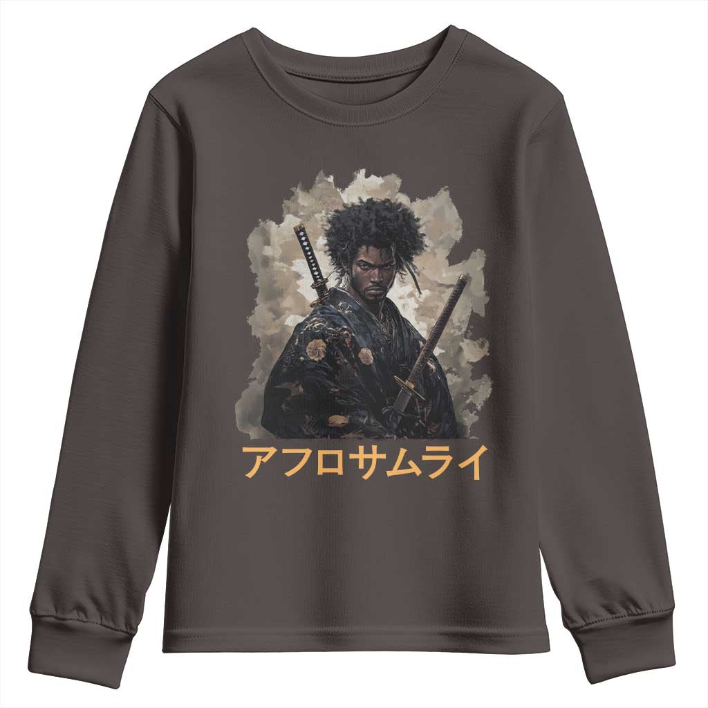 Afro Samurai Youth Sweatshirt Black Pride Japanese Arts TS09 Dark Chocolate Print Your Wear