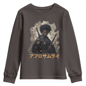 Afro Samurai Youth Sweatshirt Black Pride Japanese Arts TS09 Dark Chocolate Print Your Wear