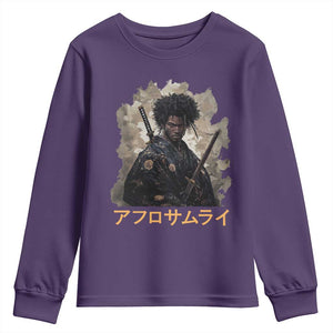 Afro Samurai Youth Sweatshirt Black Pride Japanese Arts TS09 Purple Print Your Wear