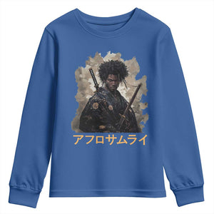 Afro Samurai Youth Sweatshirt Black Pride Japanese Arts TS09 Royal Blue Print Your Wear