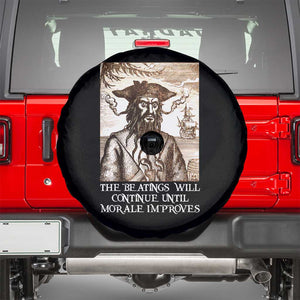 Funny Blackbeard Sarcastic Joke Spare Tire Cover The Beatings Will Continue until Morale Improves TS09 Black Print Your Wear
