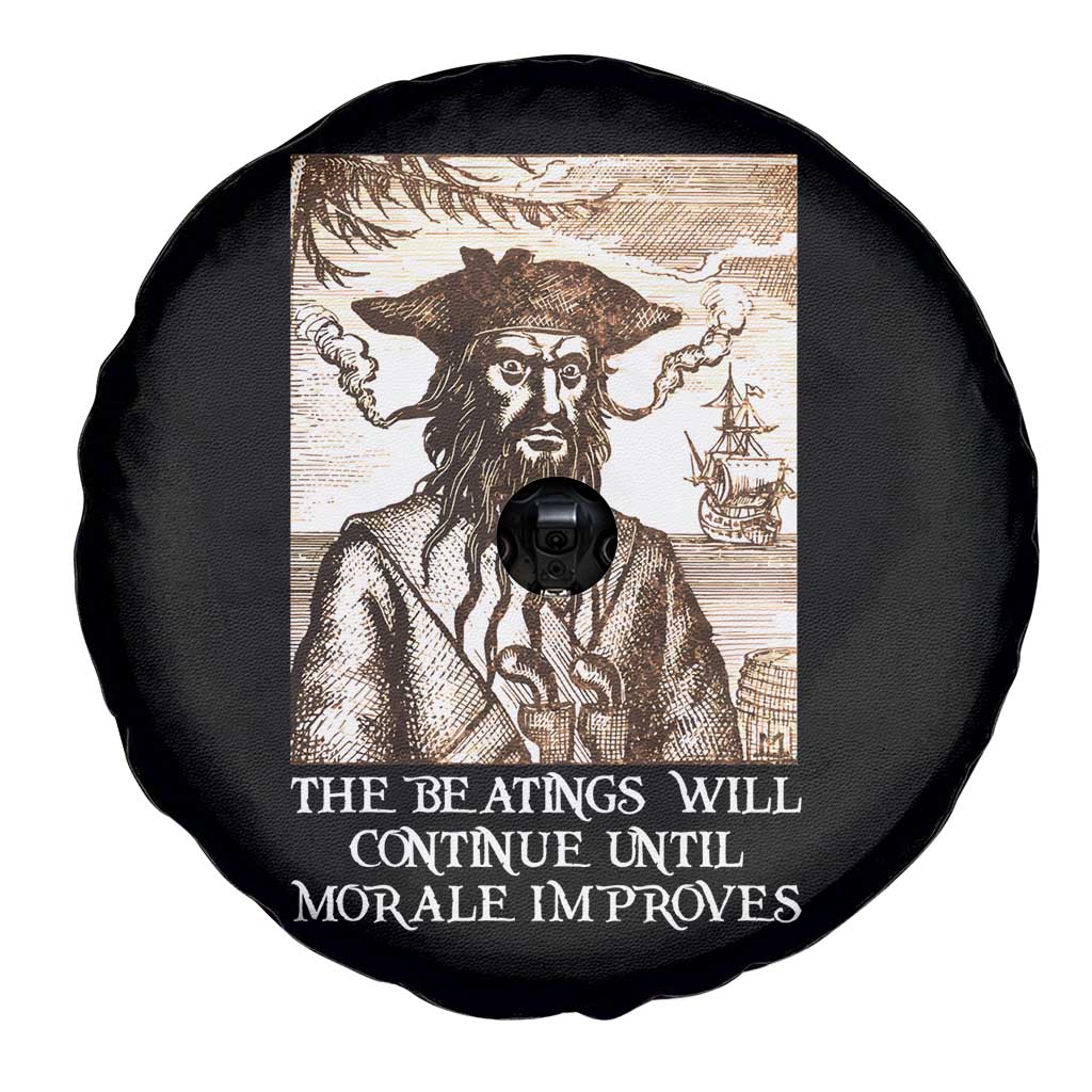 Funny Blackbeard Sarcastic Joke Spare Tire Cover The Beatings Will Continue until Morale Improves TS09 Print Your Wear