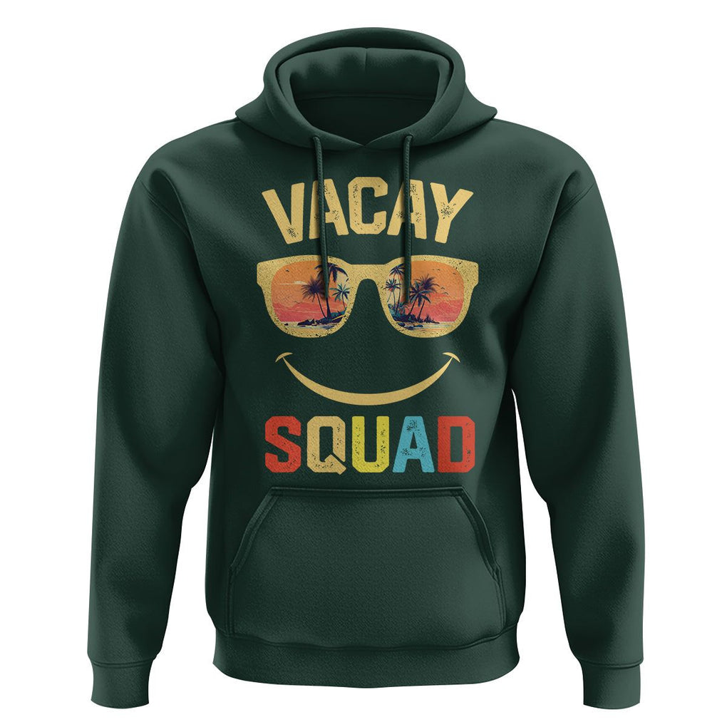Summer Vacation Hoodie Vacay Squad Funny Beach TS09 Dark Forest Green Print Your Wear