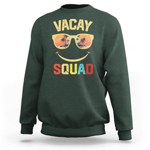 Summer Vacation Sweatshirt Vacay Squad Funny Beach TS09 Dark Forest Green Print Your Wear