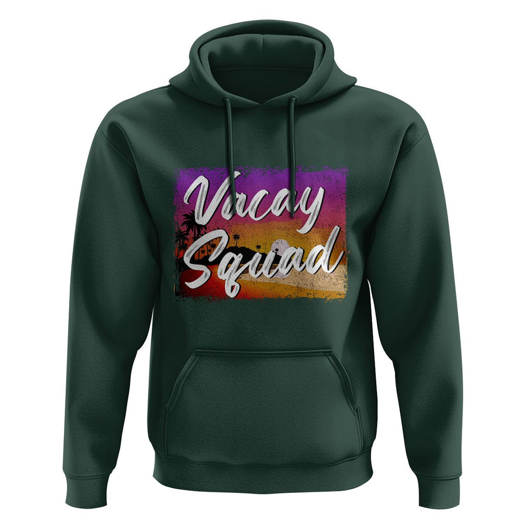 Summer Vacation Hoodie Vacay Squad Funny Beach TS09 Dark Forest Green Print Your Wear