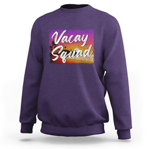 Summer Vacation Sweatshirt Vacay Squad Funny Beach TS09 Purple Print Your Wear