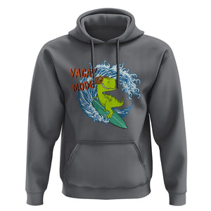 Summer Vacation Hoodie Vacay Mode Cute Dinosaur Surfing TS09 Charcoal Print Your Wear