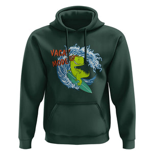 Summer Vacation Hoodie Vacay Mode Cute Dinosaur Surfing TS09 Dark Forest Green Print Your Wear