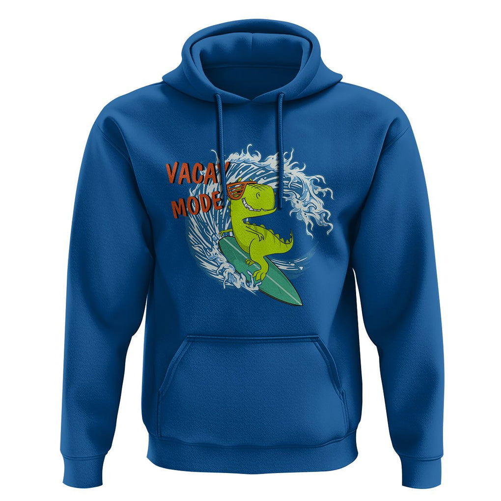 Summer Vacation Hoodie Vacay Mode Cute Dinosaur Surfing TS09 Royal Blue Print Your Wear