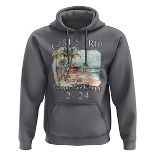 Summer Vacation Hoodie Girl's Trip Cheaper Than Therapy TS09 Charcoal Print Your Wear