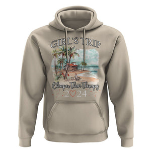 Summer Vacation Hoodie Girl's Trip Cheaper Than Therapy TS09 Sand Print Your Wear