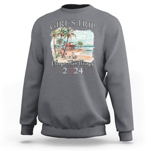 Summer Vacation Sweatshirt Girl's Trip Cheaper Than Therapy TS09 Charcoal Print Your Wear