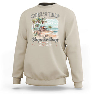 Summer Vacation Sweatshirt Girl's Trip Cheaper Than Therapy TS09 Sand Print Your Wear