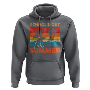 School's Out For Summer Retro Beach Teacher Student Hoodie TS09 Charcoal Print Your Wear