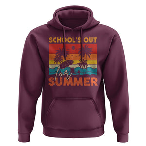 School's Out For Summer Retro Beach Teacher Student Hoodie TS09 Maroon Print Your Wear