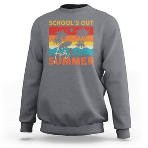 School's Out For Summer Retro Beach Teacher Student Sweatshirt TS09 Charcoal Print Your Wear
