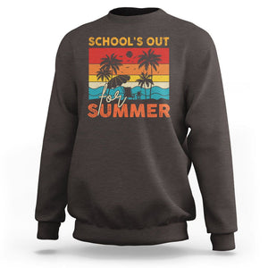 School's Out For Summer Retro Beach Teacher Student Sweatshirt TS09 Dark Chocolate Print Your Wear