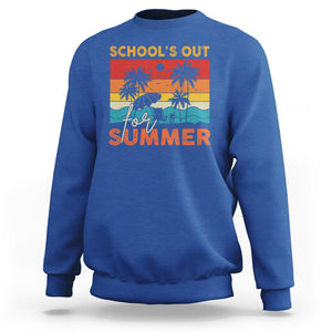 School's Out For Summer Retro Beach Teacher Student Sweatshirt TS09 Royal Blue Print Your Wear