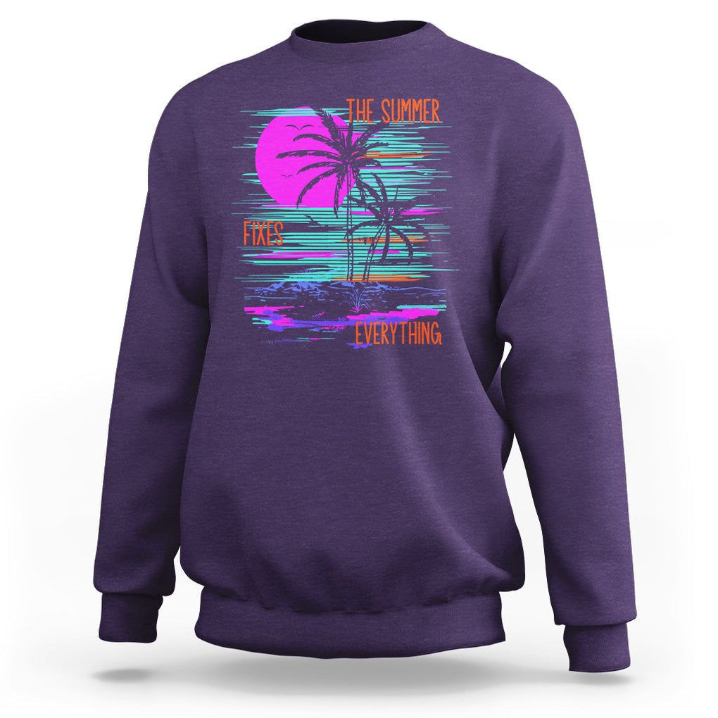 The Summer Fixes Everything Relaxing Holidays Sweatshirt TS09 Purple Print Your Wear