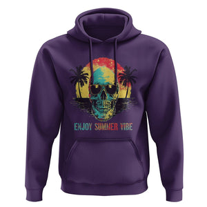 Enjoy Summer Vibe Cool Skull Aesthetic Beach Lover Hoodie TS09 Purple Print Your Wear