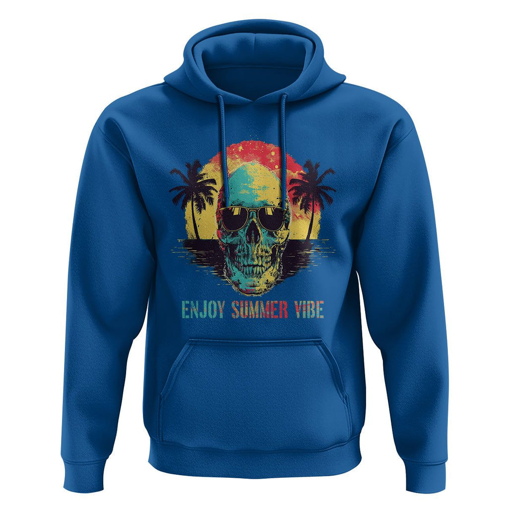 Enjoy Summer Vibe Cool Skull Aesthetic Beach Lover Hoodie TS09 Royal Blue Print Your Wear