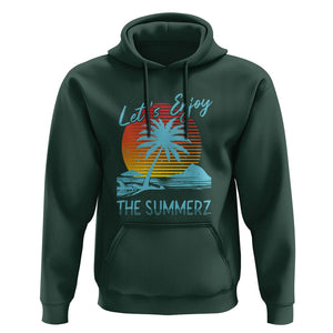 Let's Enjoy The Summer Vacation Beach Sunset Hoodie TS09 Dark Forest Green Print Your Wear