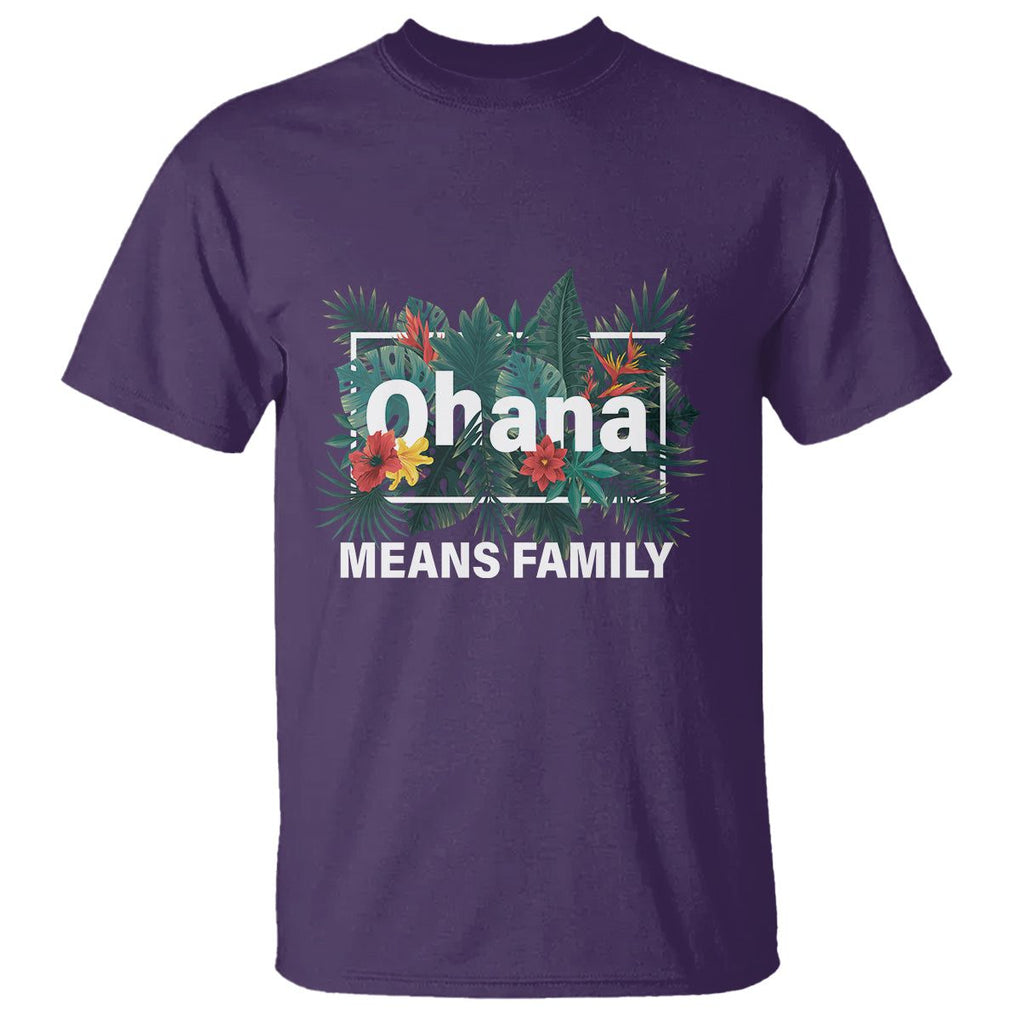 Hawaiian T Shirt Ohana Means Family Hawaii Summer Vacation TS09 Purple Print Your Wear