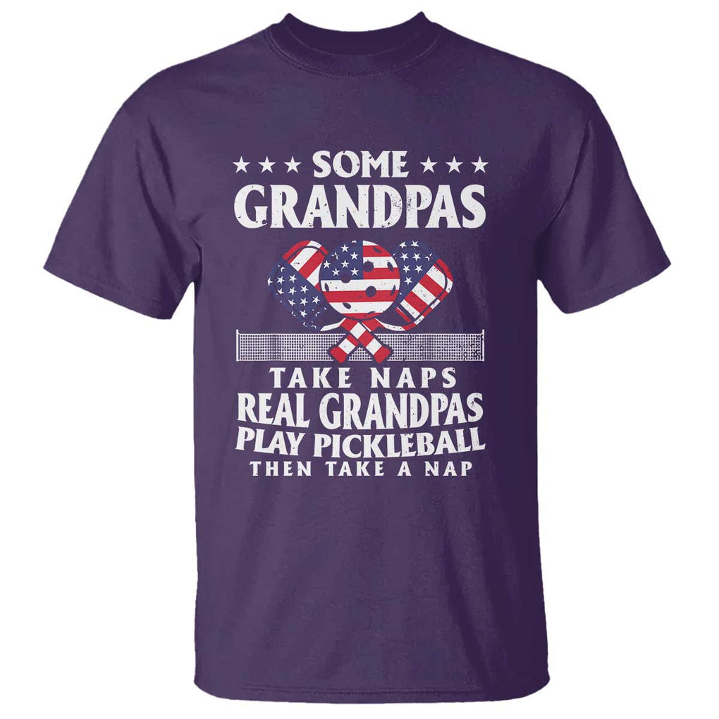 Funny Some Grandpas Take Naps Real Grandpas Play Pickleball T Shirt TS09 Purple Print Your Wear