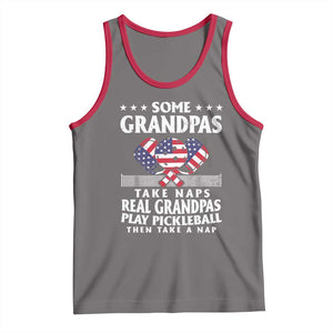 Funny Some Grandpas Take Naps Real Grandpas Play Pickleball Tank Top TS09 Deep Heather Red Print Your Wear