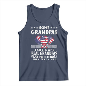 Funny Some Grandpas Take Naps Real Grandpas Play Pickleball Tank Top TS09 Navy Print Your Wear