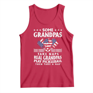 Funny Some Grandpas Take Naps Real Grandpas Play Pickleball Tank Top TS09 Red Print Your Wear