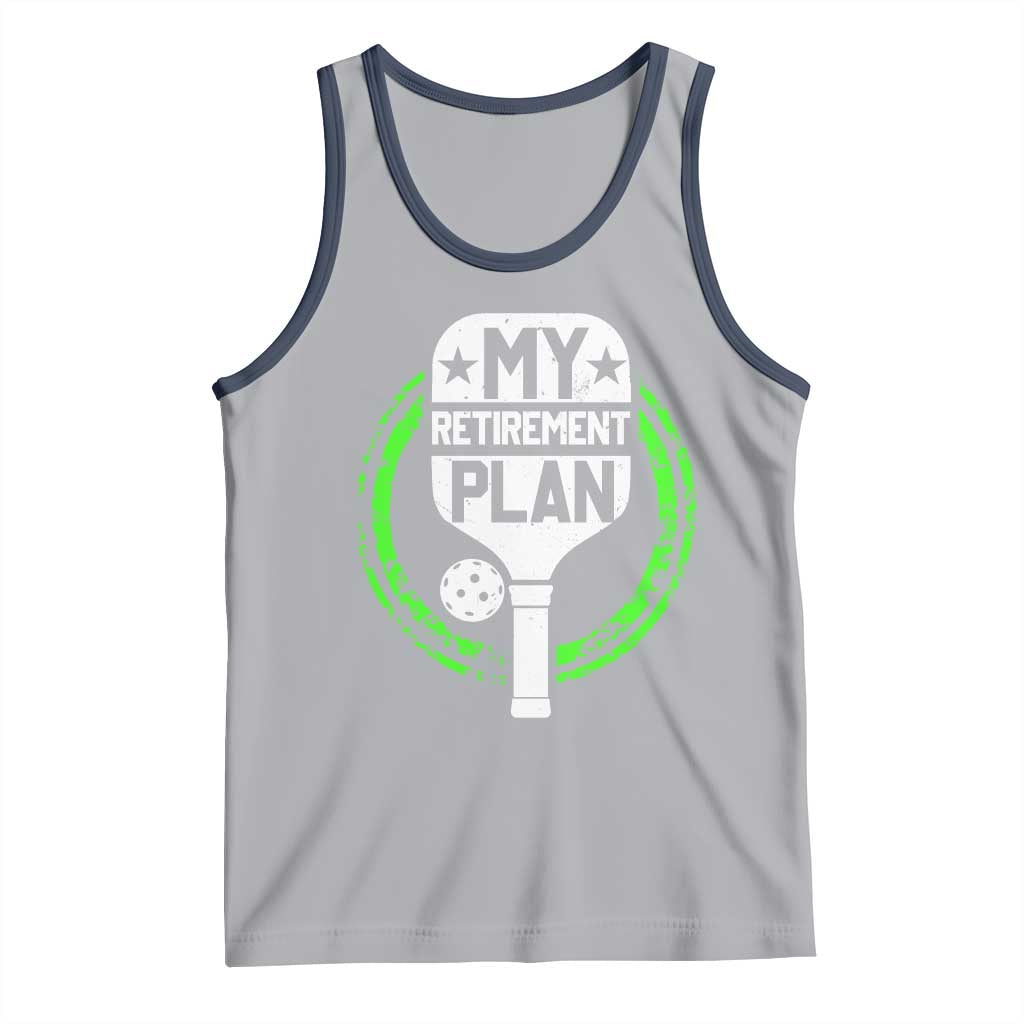 Funny Retirement Plan Retired Pickleball Player Tank Top TS09 Athletic Heather Navy Print Your Wear