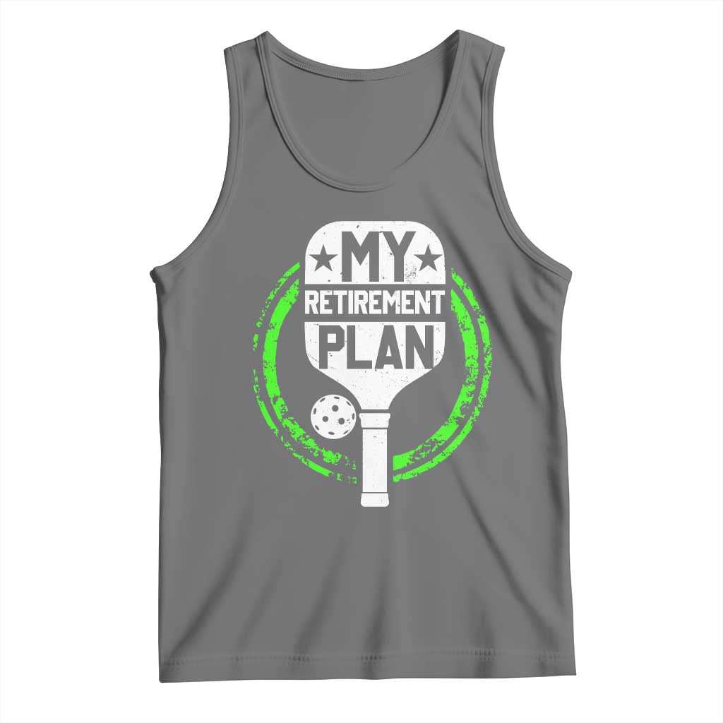 Funny Retirement Plan Retired Pickleball Player Tank Top TS09 Black Heather Print Your Wear