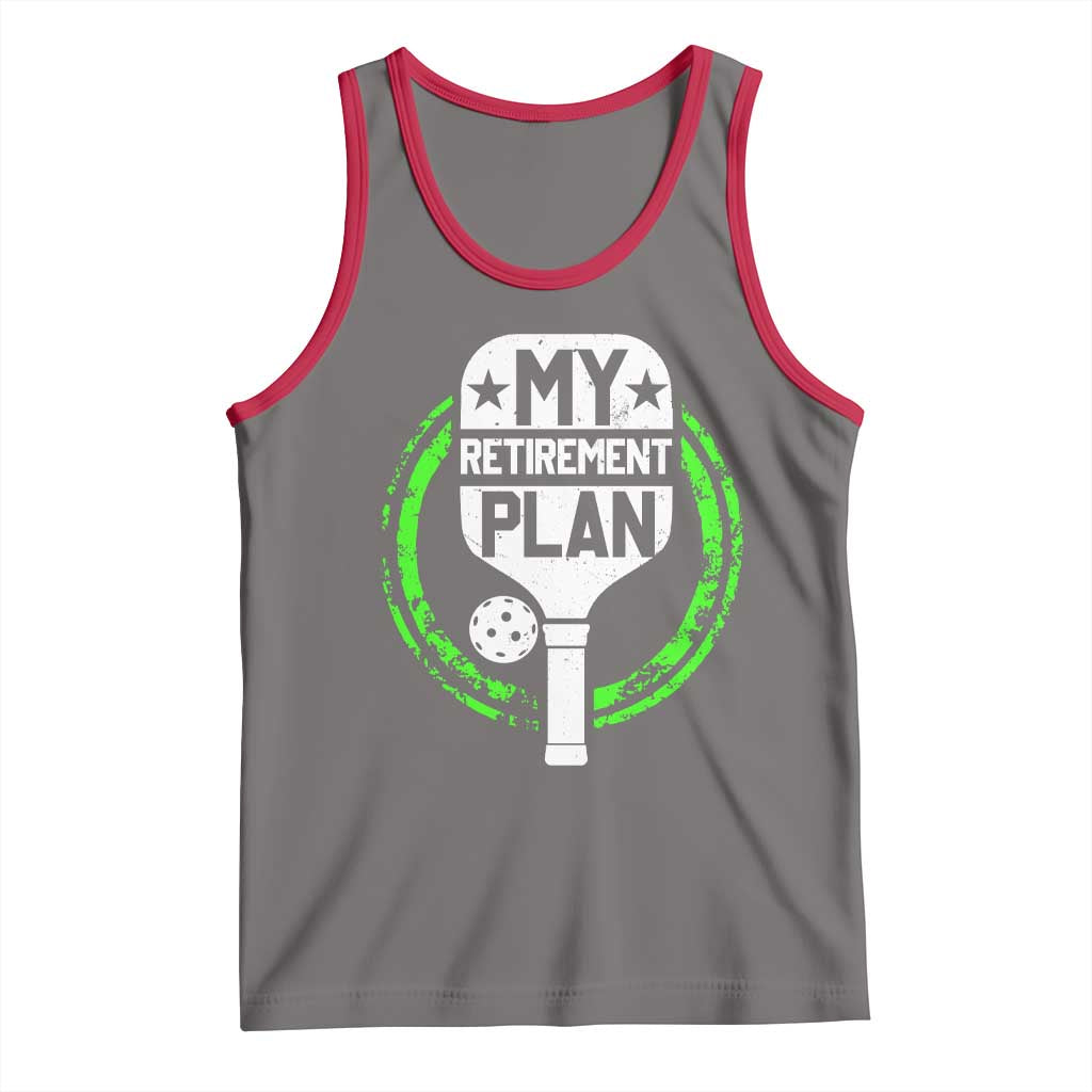 Funny Retirement Plan Retired Pickleball Player Tank Top TS09 Deep Heather Red Print Your Wear