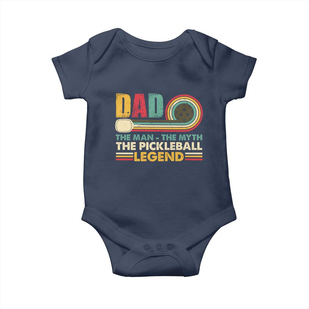 Pickleball Dad Baby Onesie The Man The Myth The Legend Retro TS09 Navy Print Your Wear