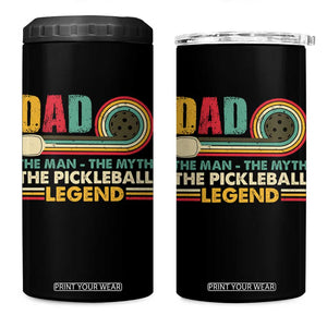 Pickleball Dad 4 in 1 Can Cooler Tumbler The Man The Myth The Legend Retro TS09 One Size: 16 oz Black Print Your Wear