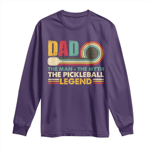Pickleball Dad Long Sleeve Shirt The Man The Myth The Legend Retro TS09 Purple Print Your Wear