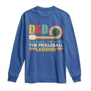 Pickleball Dad Long Sleeve Shirt The Man The Myth The Legend Retro TS09 Royal Blue Print Your Wear