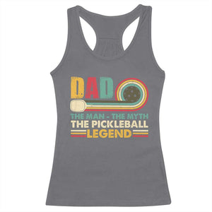 Pickleball Dad Racerback Tank Top The Man The Myth The Legend Retro TS09 Charcoal Print Your Wear