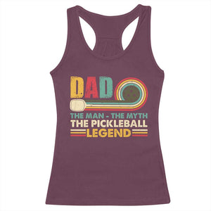 Pickleball Dad Racerback Tank Top The Man The Myth The Legend Retro TS09 Maroon Print Your Wear