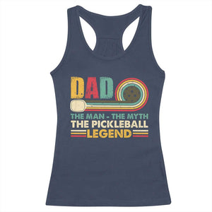 Pickleball Dad Racerback Tank Top The Man The Myth The Legend Retro TS09 Navy Print Your Wear
