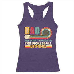 Pickleball Dad Racerback Tank Top The Man The Myth The Legend Retro TS09 Purple Print Your Wear