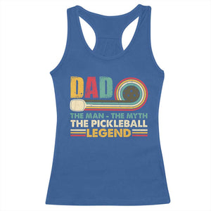 Pickleball Dad Racerback Tank Top The Man The Myth The Legend Retro TS09 Royal Blue Print Your Wear
